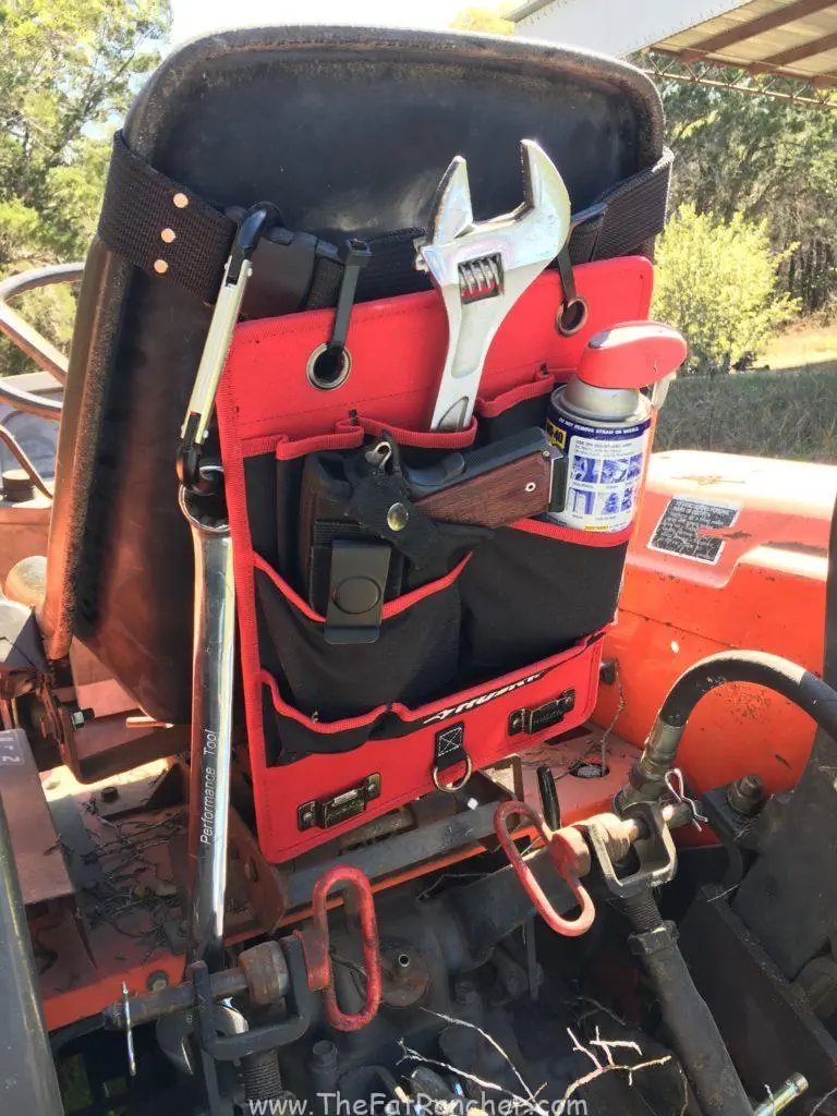 Husky tool holder on tractor.